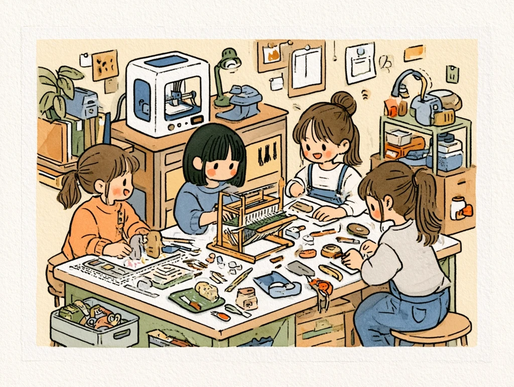 ものづくりをする中高生